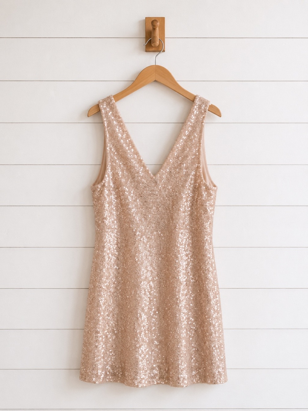 a new day Rose Gold Sequin V-Neck Mini Dress